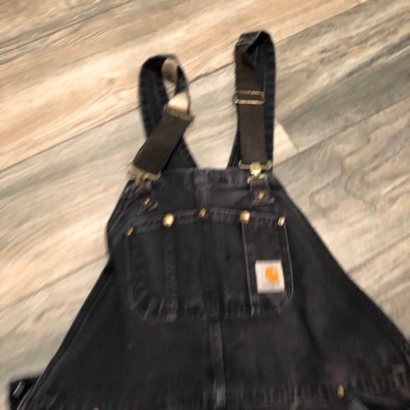 Carhartt Black Double Knee Overalls 42 x 34 Semi Distressed. 
great look - Picture 6 of 11